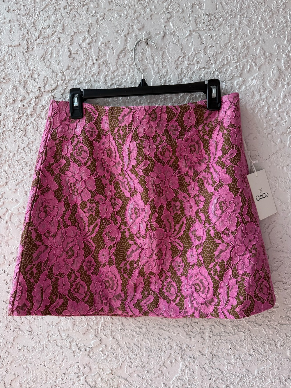 Cece pink Lace A-Line Mini Skirt size 6
